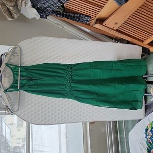 Green lined cotton dress